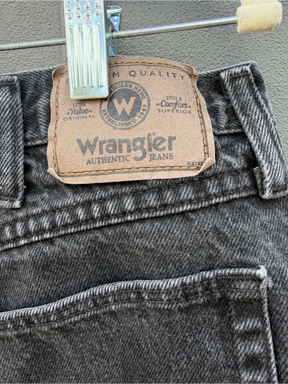 Vtg Wrangler Black Denim Shorts Mens 31 (Tag 34) Early 2000s High Rise Y2K Jorts - Picture 4 of 8